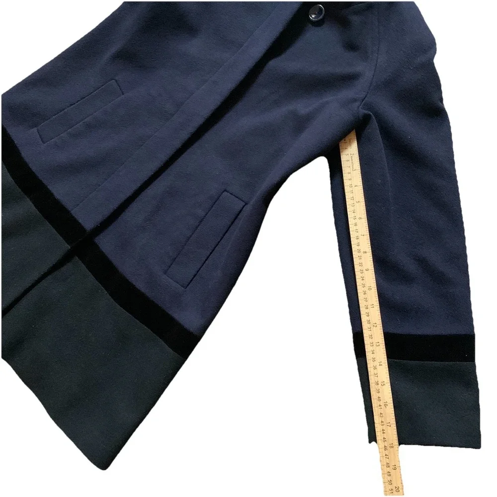 Forecaster of Boston Lamb Wool Winter Coat Hoodie Size 8 Women's Navy Blue Long